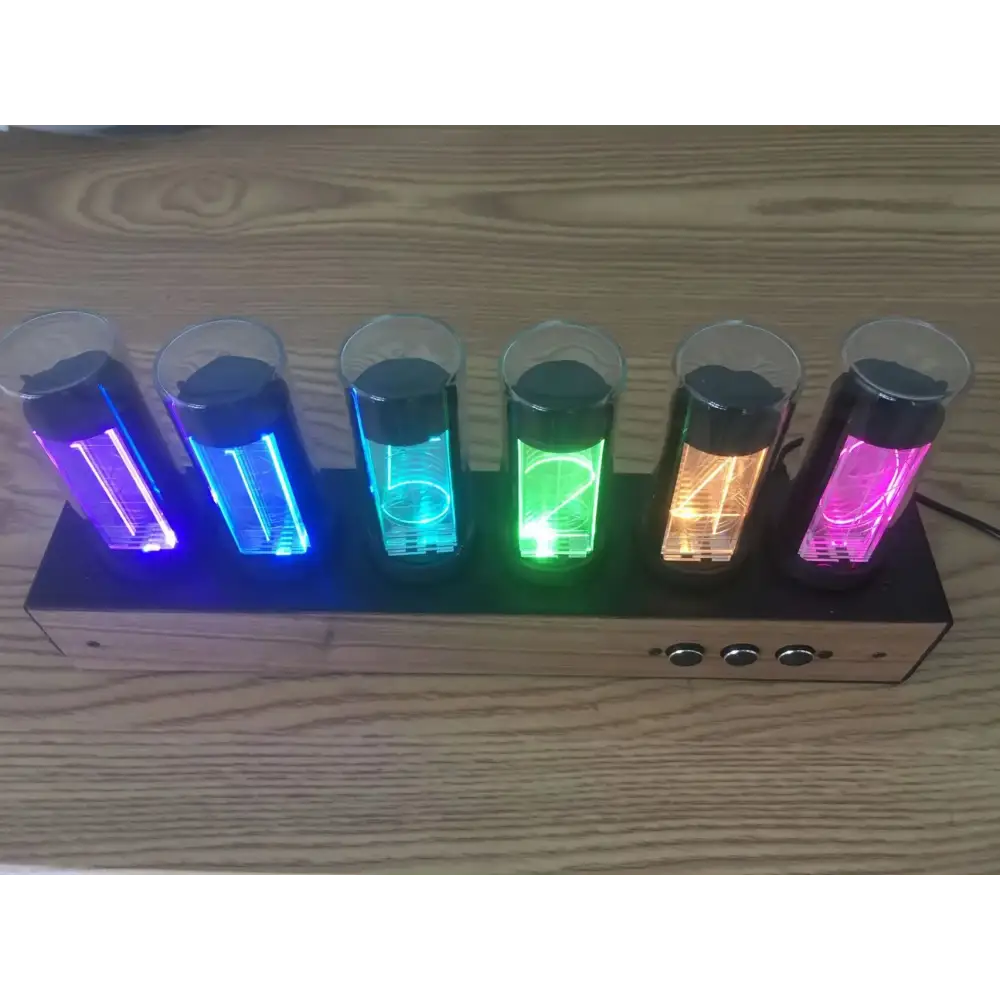 Vintage Wood Nixie Tube Clock - wall clock