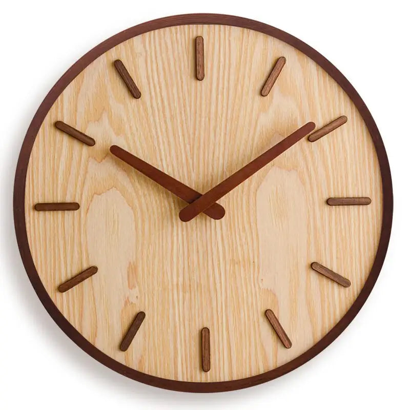 Walnut Wood Wall Clock - Silent Handcrafted Timepiece