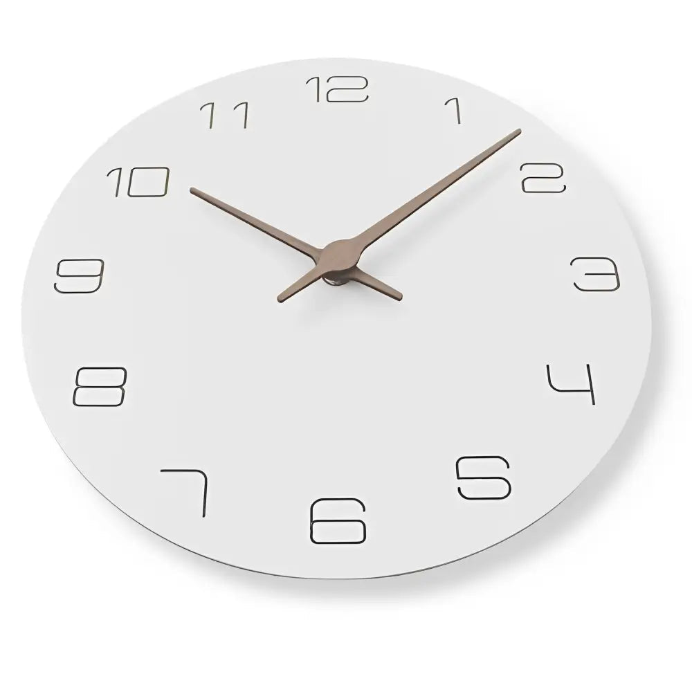 White Wood Wall Clock - Silent Minimalist 30 cm (12 in)