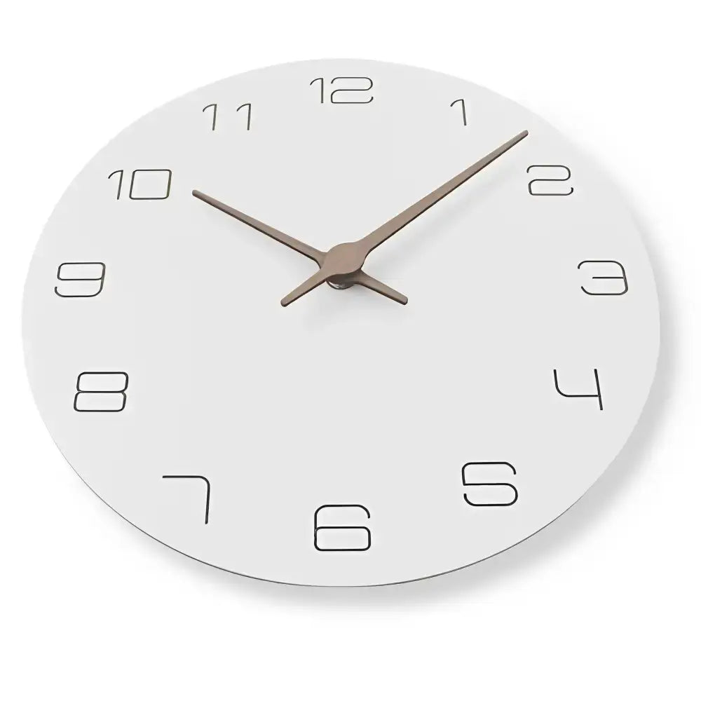 White Wooden Wall Clock - wall clock