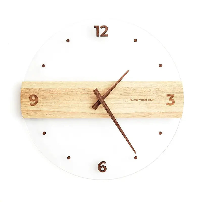 Wood and Acrylic Wall Clock - Japanese Style Silent 40 cm
