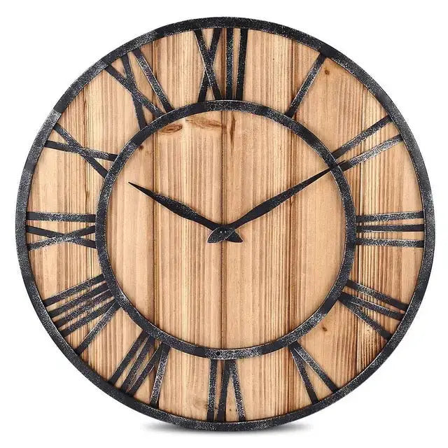 Wood and Metal Clock - Bois - wall clock