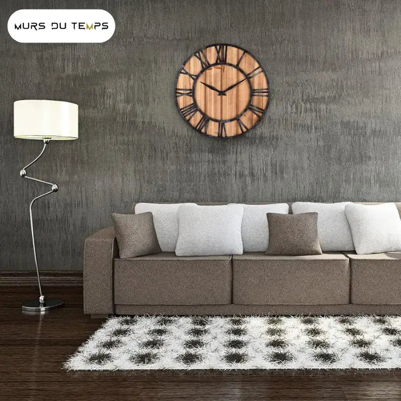 Wood and Metal Clock - wall clock