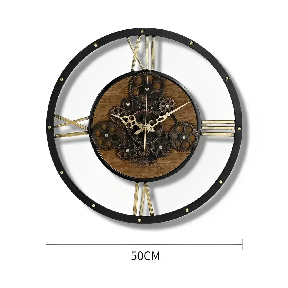 Wood and Metal Wall Clock - wall clock