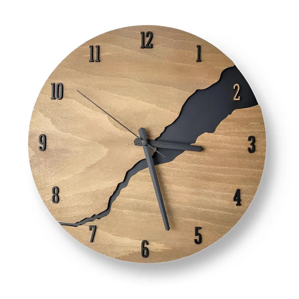 Five style variants of the CasaClock wooden wall clock displayed side by side