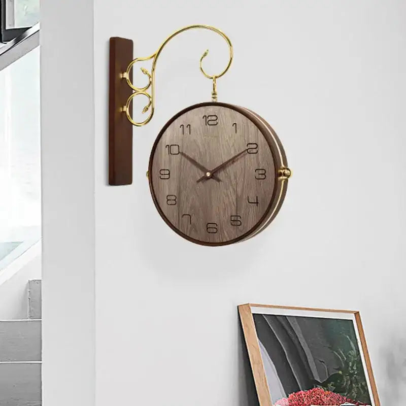 Wooden Double-Sided Clock - wall clock