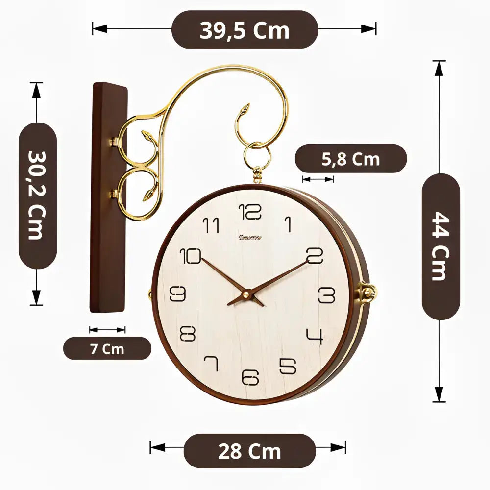 Wooden Double-Sided Clock - wall clock