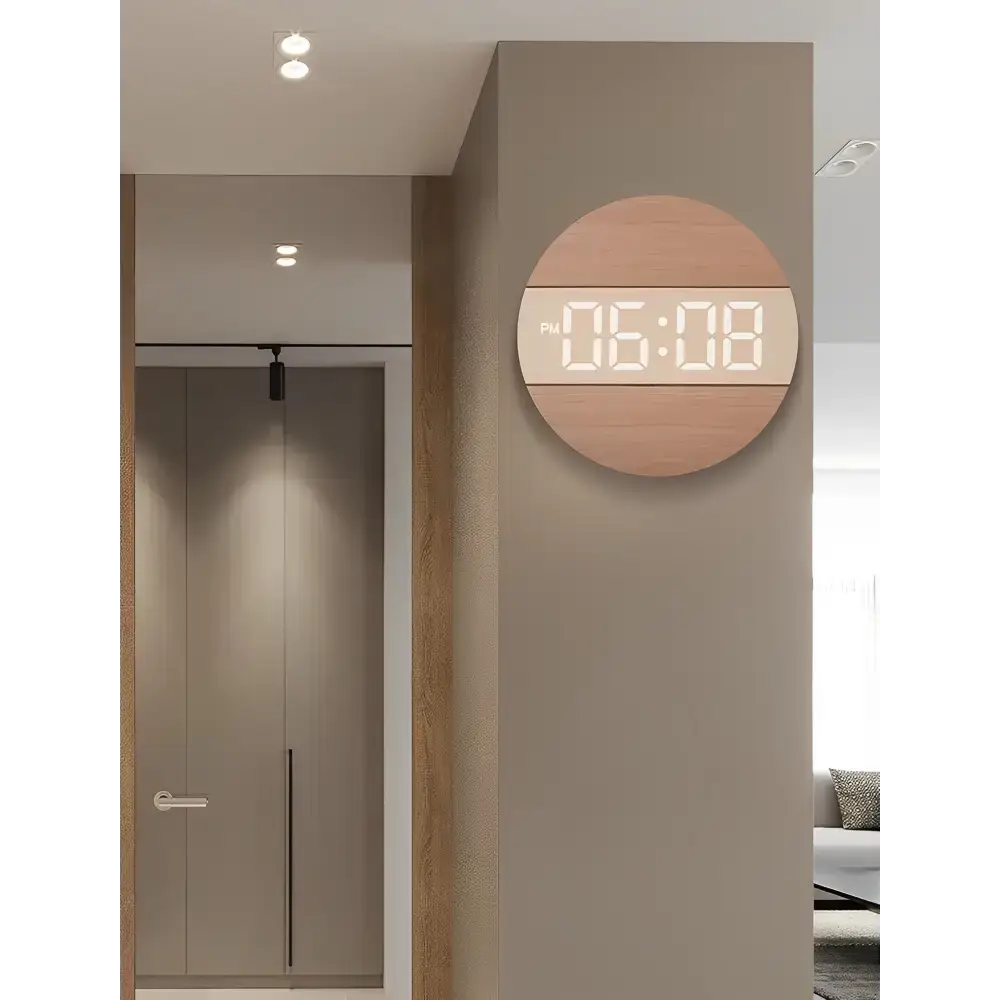 Wooden LED Digital Wall Clock - wall clock