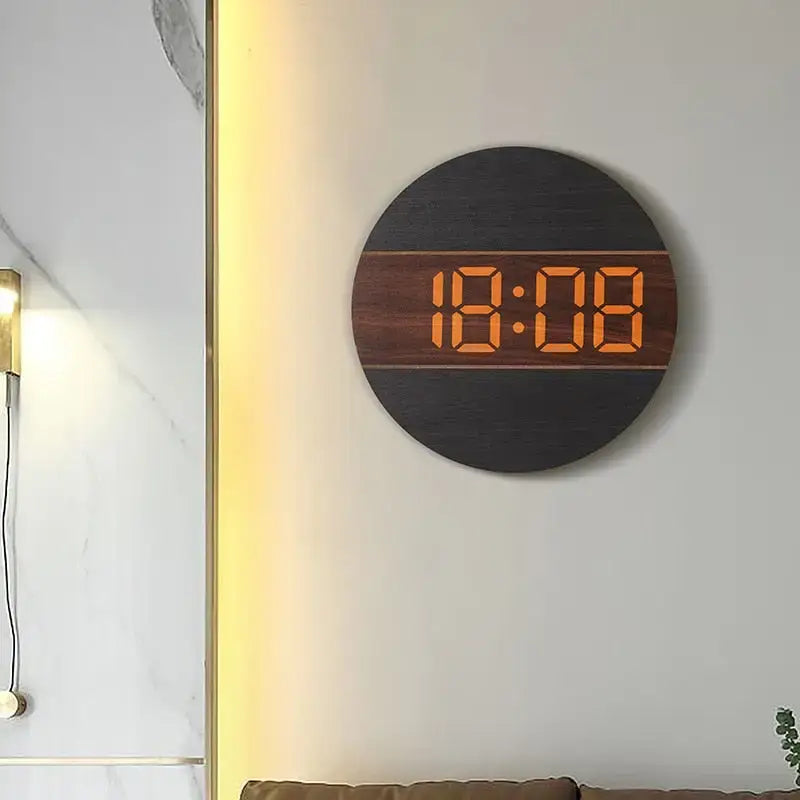 Wooden LED Digital Wall Clock - wall clock