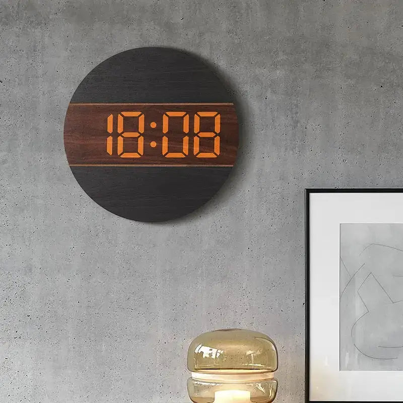 Wooden LED Digital Wall Clock - wall clock