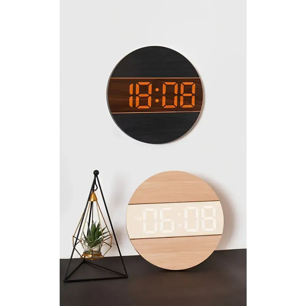 Wooden LED Digital Wall Clock - wall clock