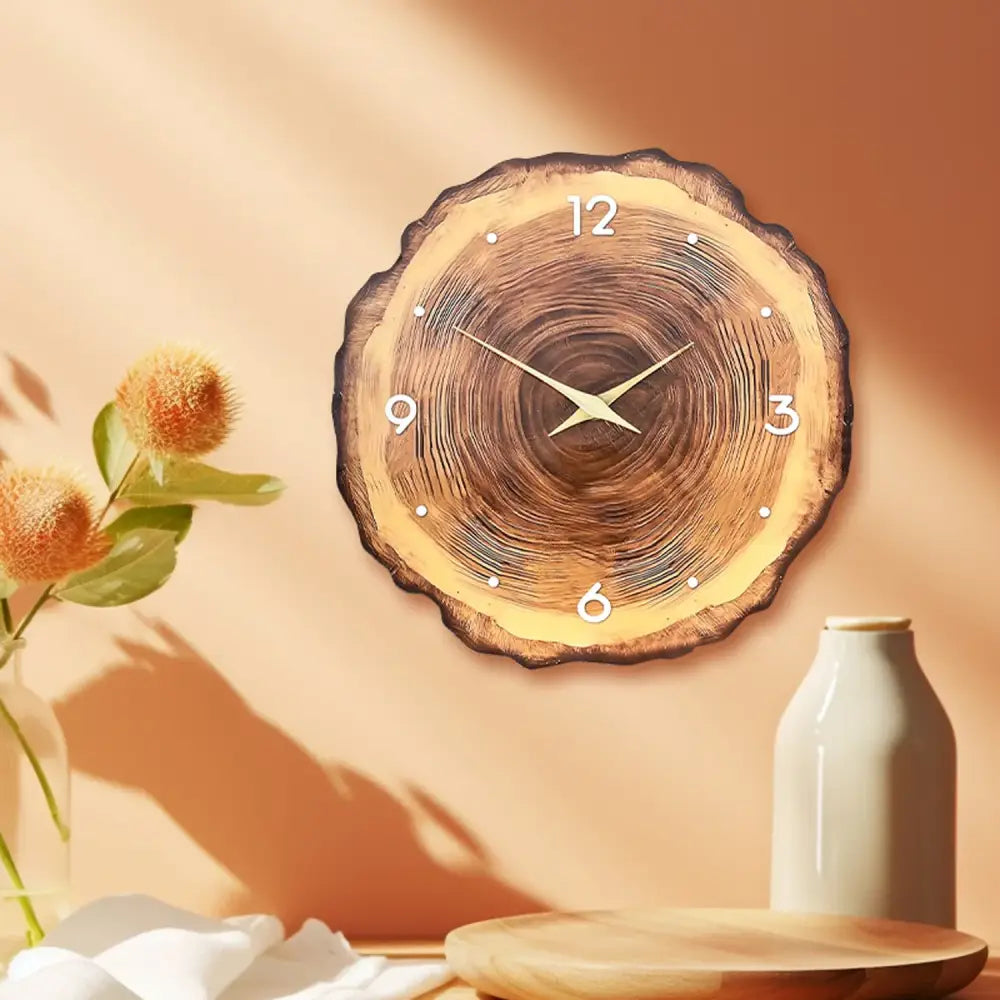 Wooden Ring Veneer Wall Clock