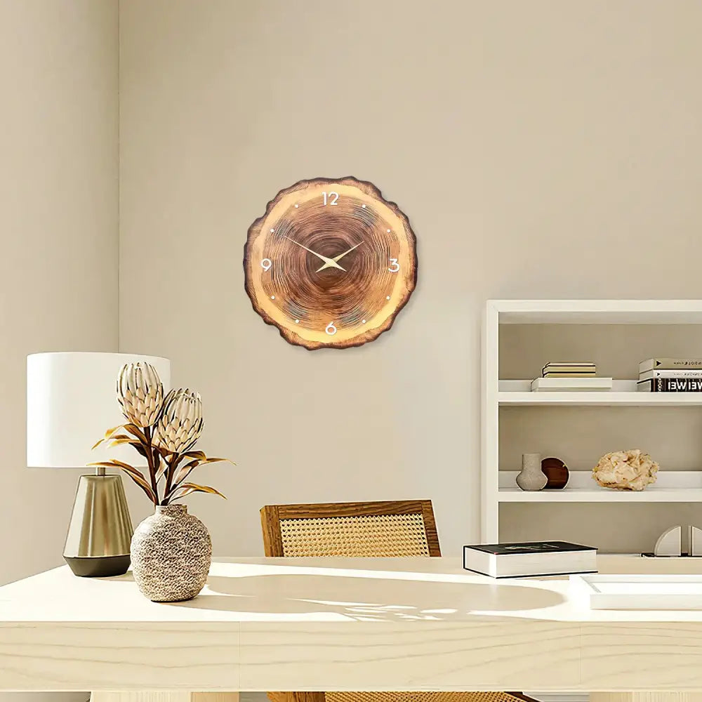 Wooden Ring Veneer Wall Clock