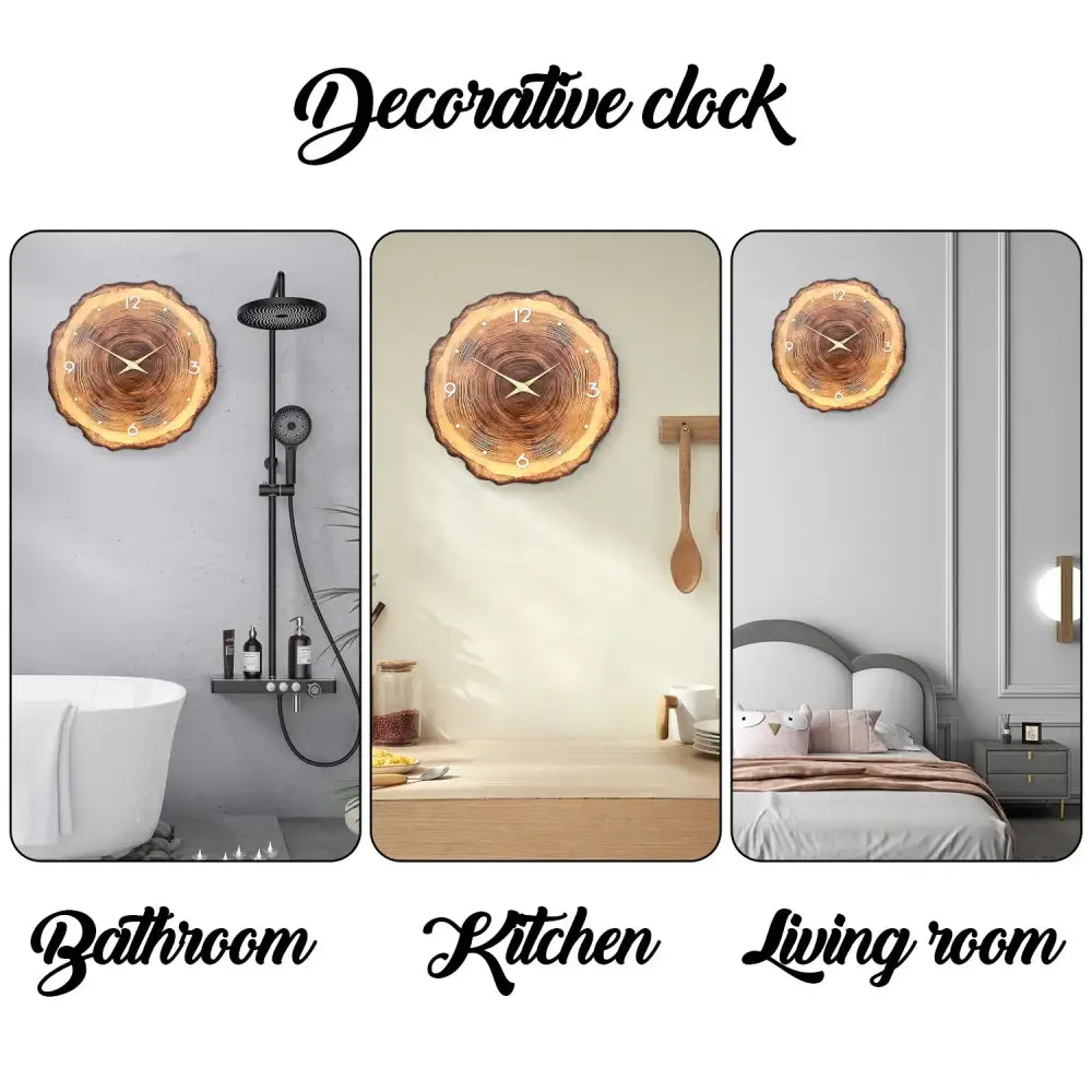 Wooden Ring Veneer Wall Clock